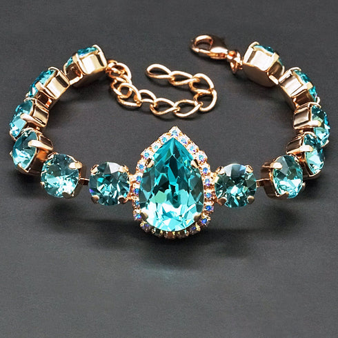 Браслет "Debesu Piliens (Light Turquoise)" с кристаллами Swarovski™